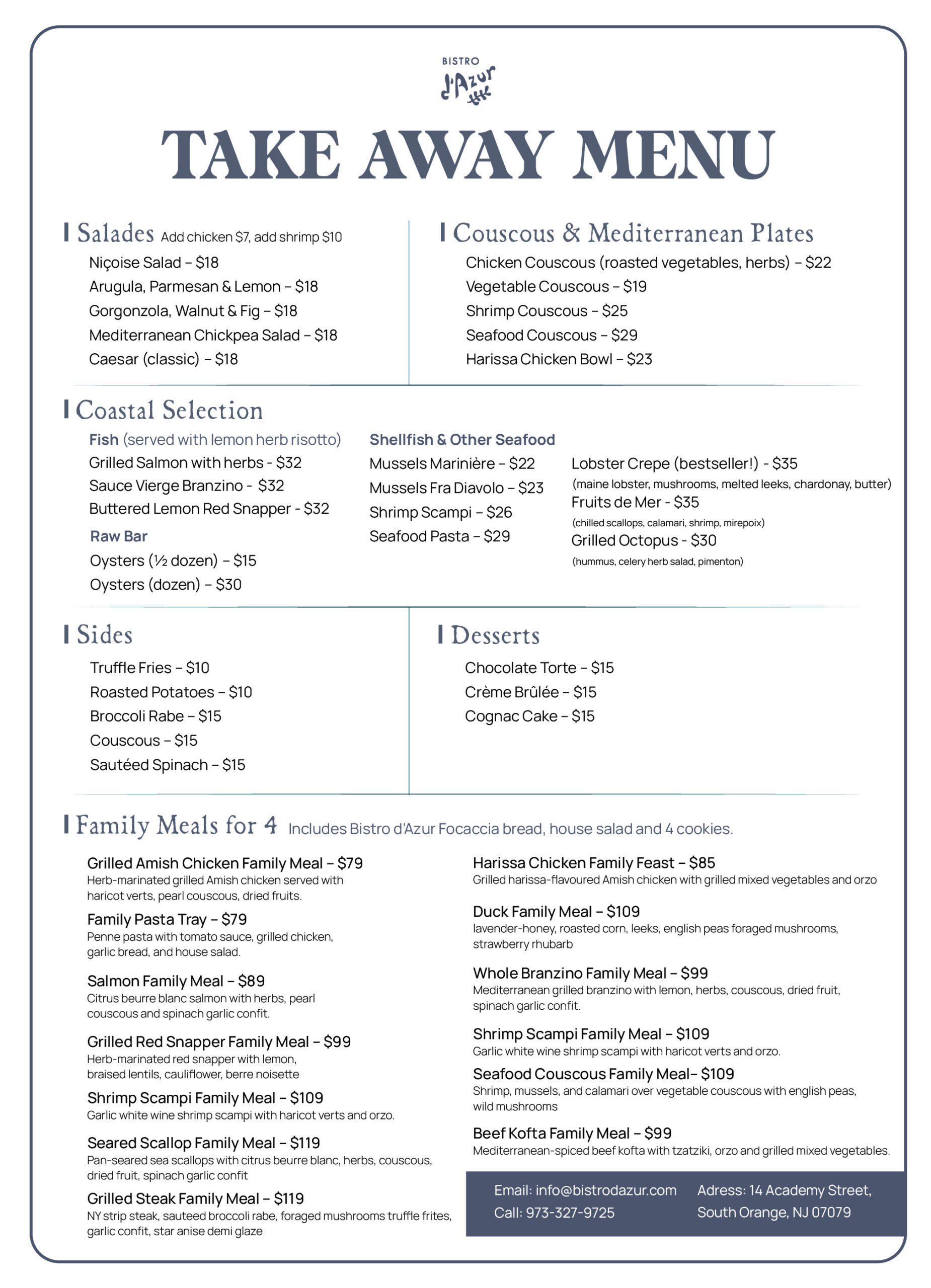 Take Away - Bistro d'Azur